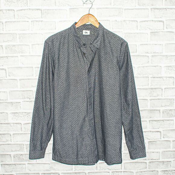 CH. CHAPTER Button up Shirt Lucid Void Gray Print size LargeSS 14 - Picture 2 of 8